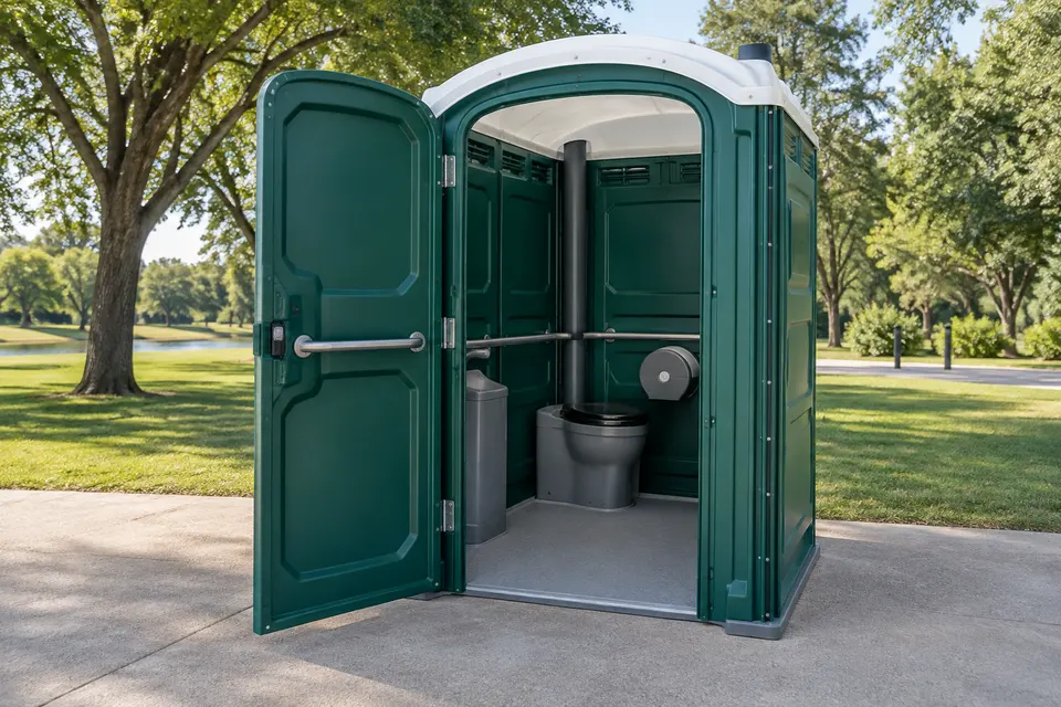 Accessible portable toilets equipment illustration